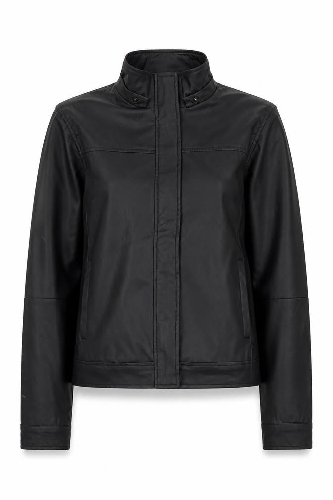 Front view of New Look Women's Black Motorcycle Jacket, size 10