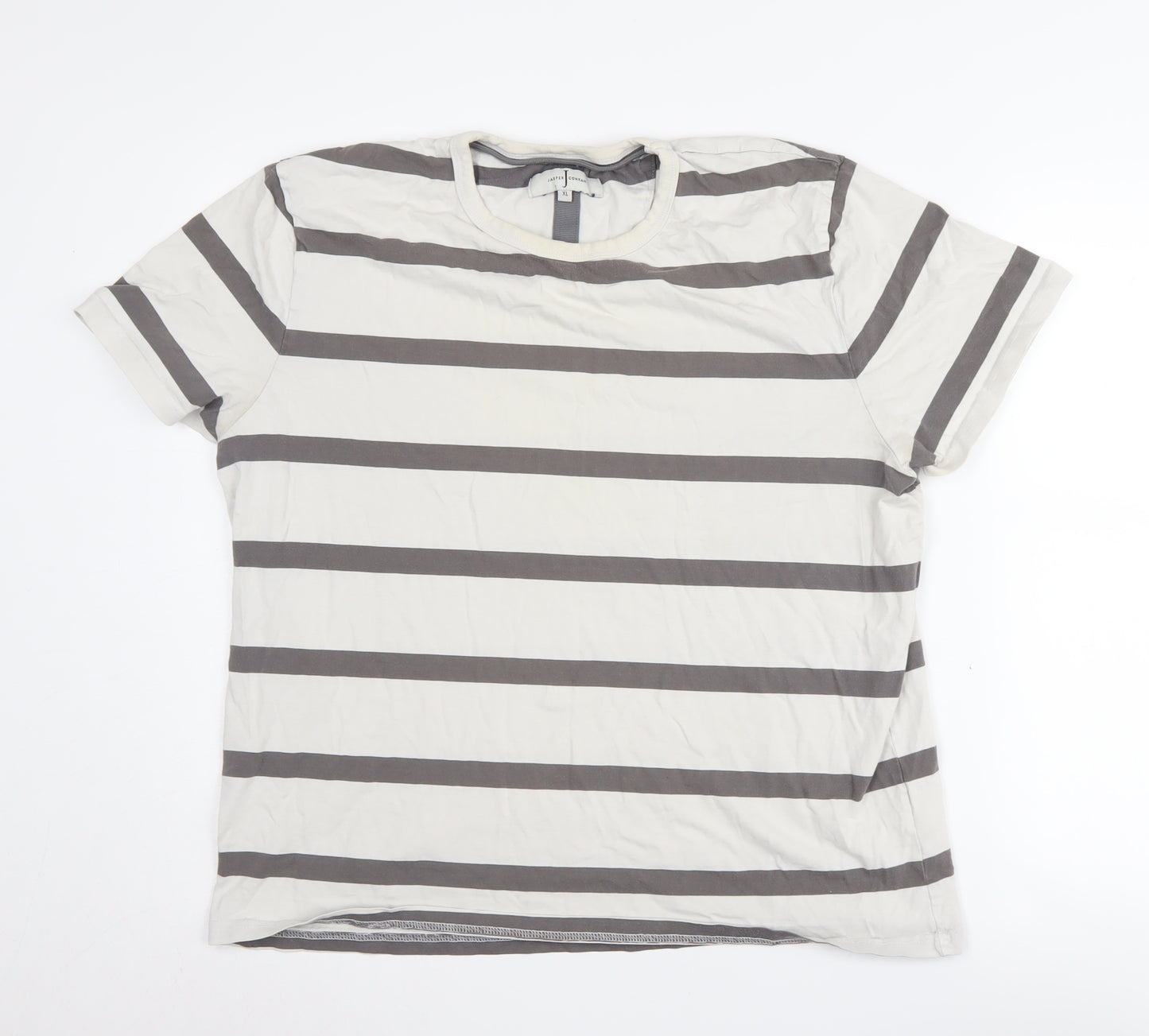 Jasper Conran Men's XL Grey Striped T-Shirt