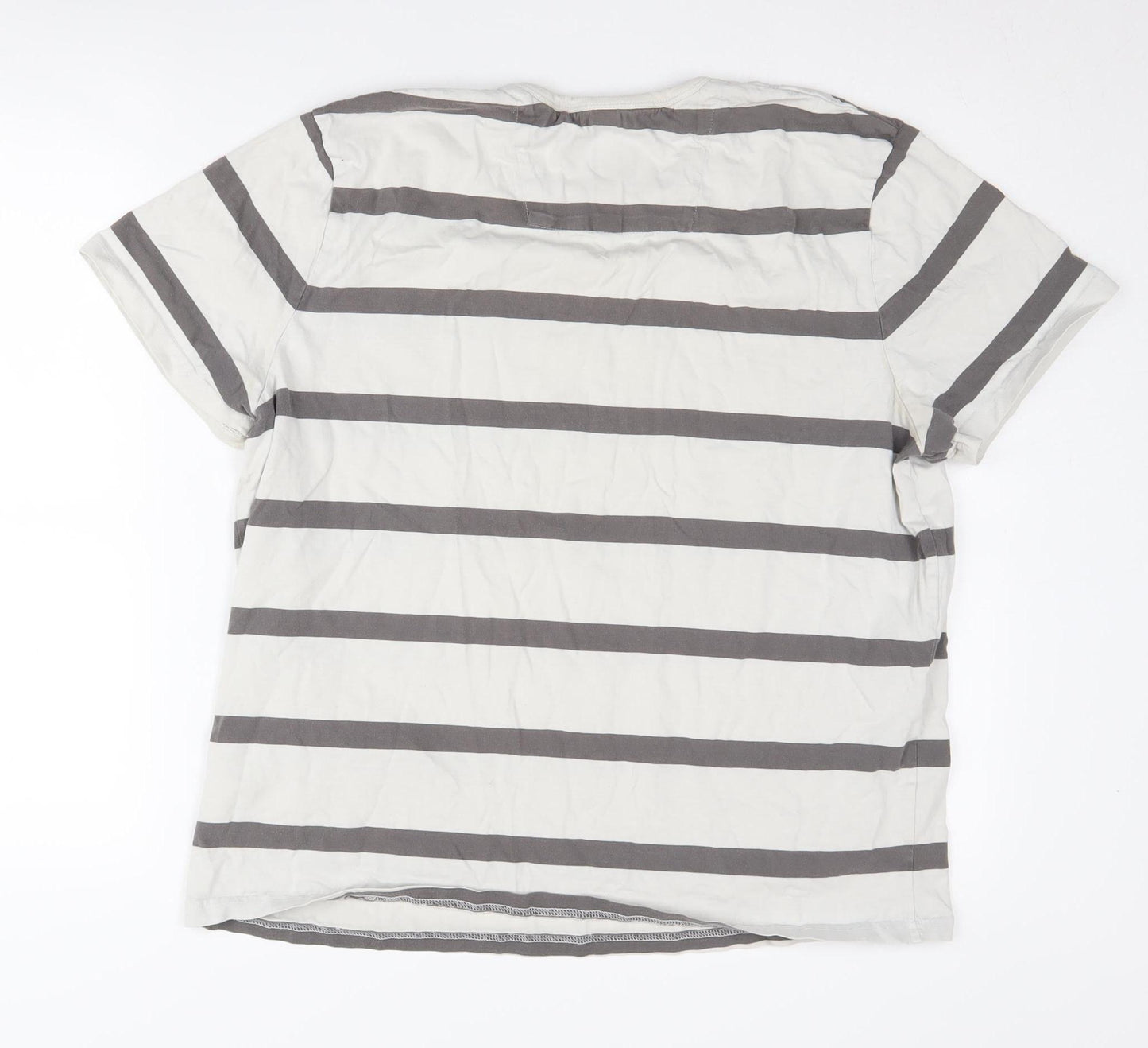 Jasper Conran Men's XL Grey Striped T-Shirt