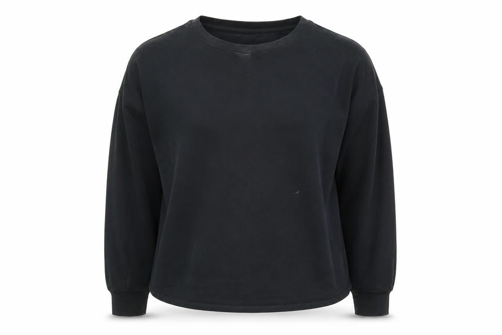 Front view of Jimmy Key Women's Black Crew Neck Pullover Sweatshirt M