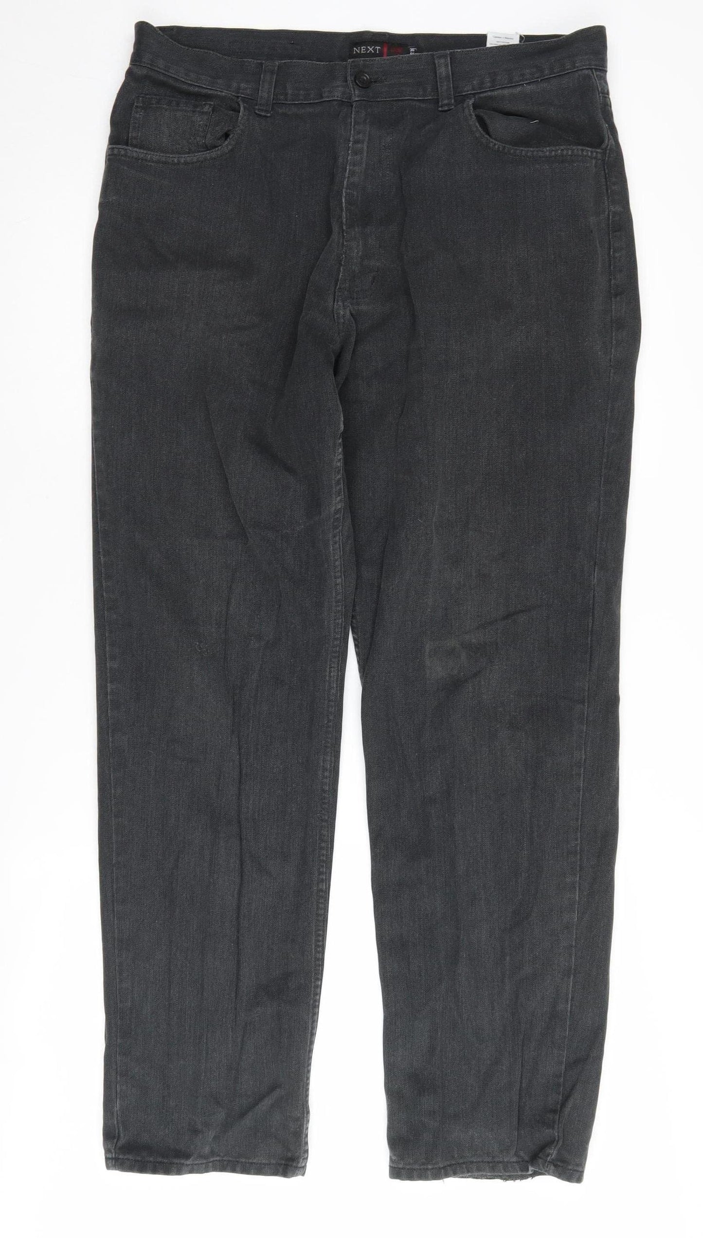 Next Men's Black Relaxed Straight Jeans 36W 34L