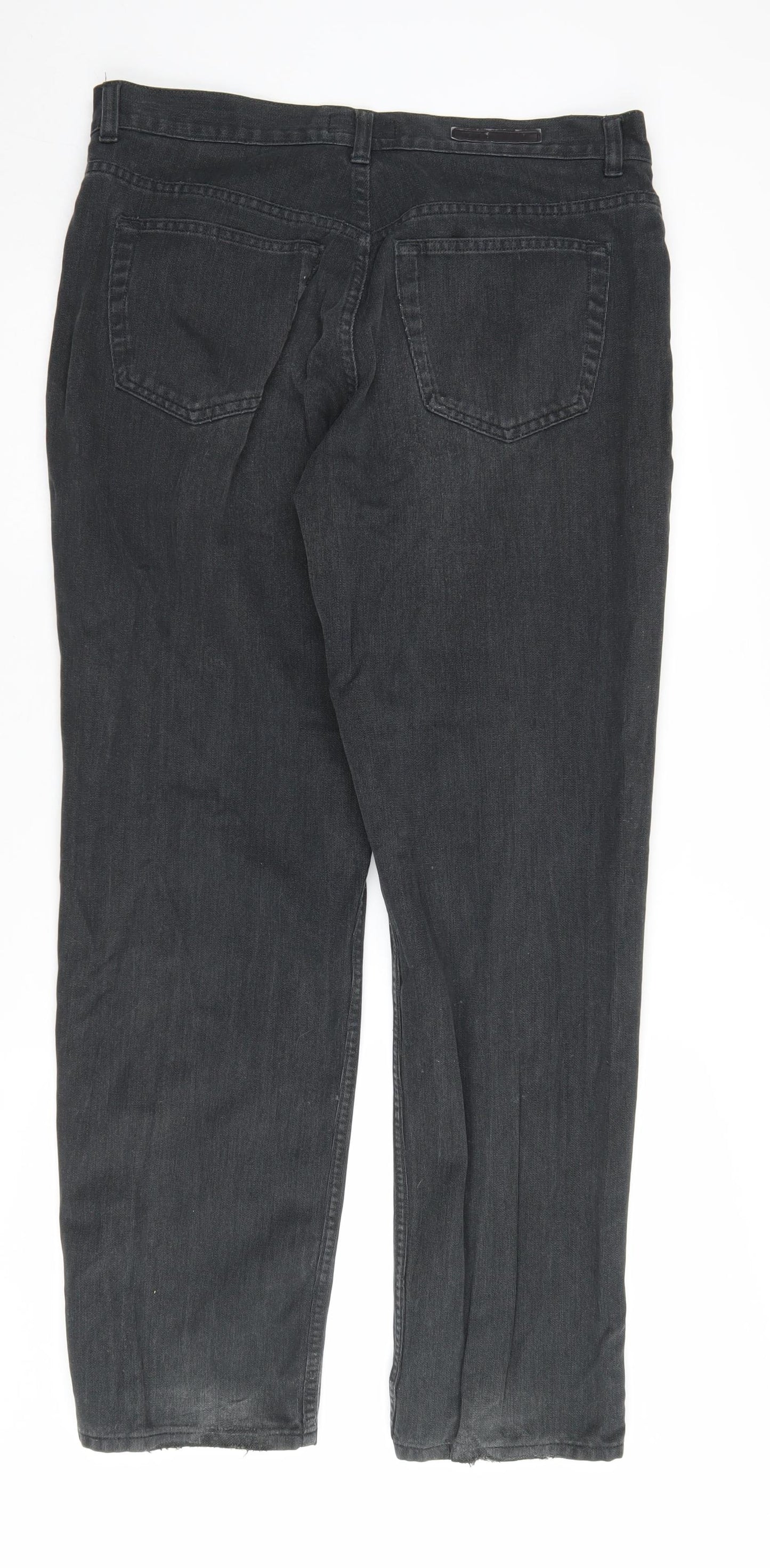 Next Men's Black Relaxed Straight Jeans 36W 34L