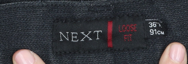 Next Men's Black Relaxed Straight Jeans 36W 34L