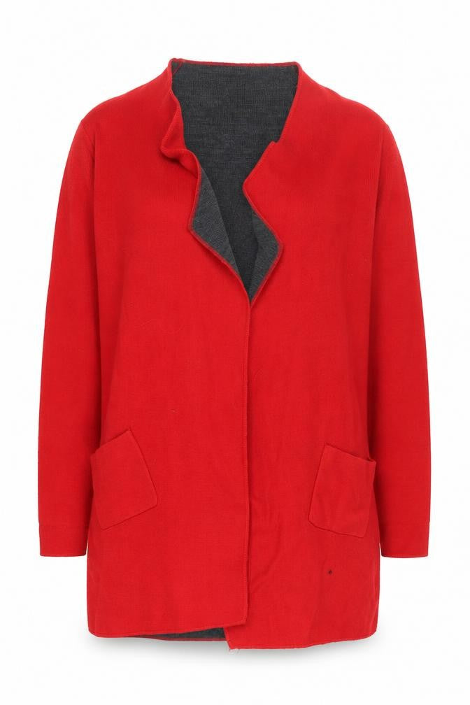 Roman Women's Red Cardigan, Size 18, Knit, Long Sleeve