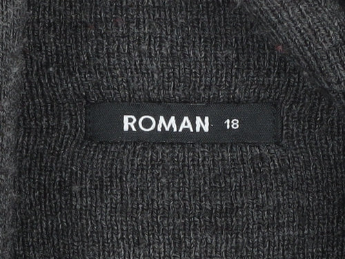 Roman Women's Red Cardigan, Size 18, Knit, Long Sleeve