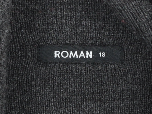 Roman Women's Red Cardigan, Size 18, Knit, Long Sleeve