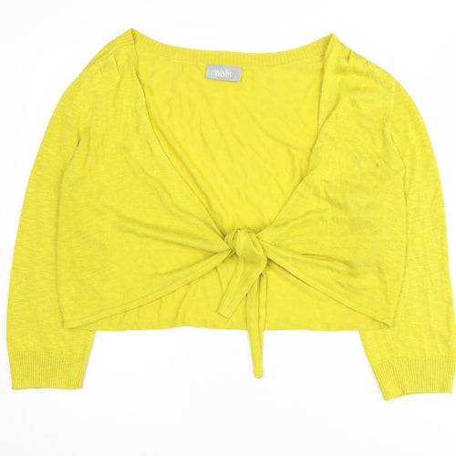 Wallis Women's Yellow Cardigan, Size L, Long Sleeve
