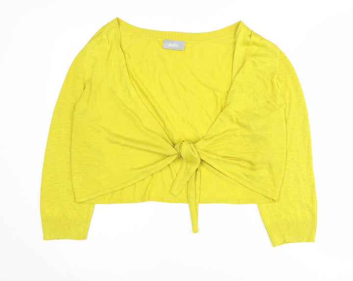 Wallis Women's Yellow Cardigan, Size L, Long Sleeve