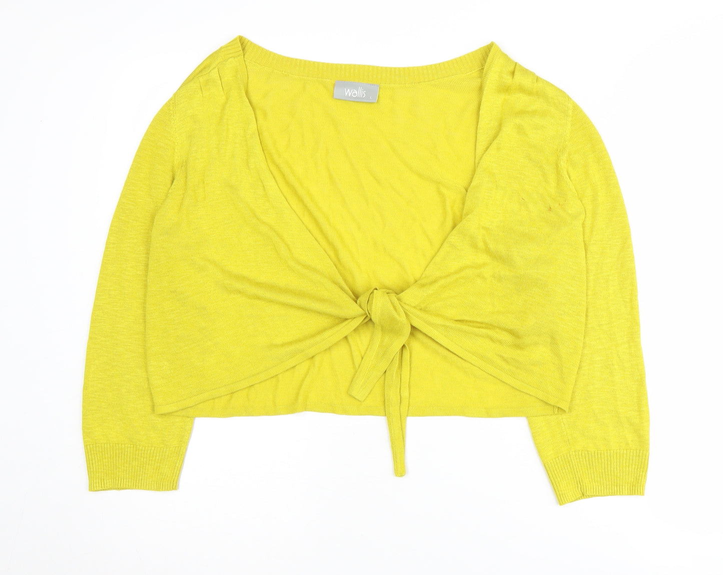 Wallis Women's Yellow Cardigan, Size L, Long Sleeve
