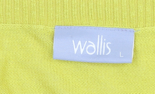 Wallis Women's Yellow Cardigan, Size L, Long Sleeve