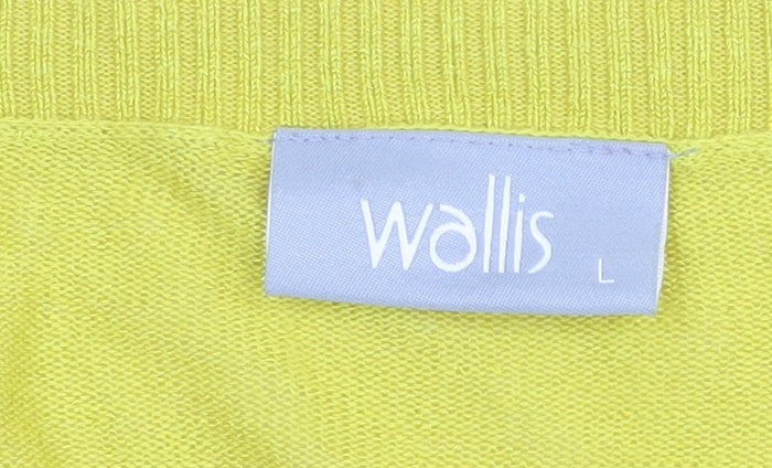 Wallis Women's Yellow Cardigan, Size L, Long Sleeve
