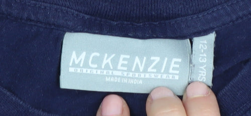 McKenzie Boys Blue T-Shirt 12-13 Years Short Sleeve Logo