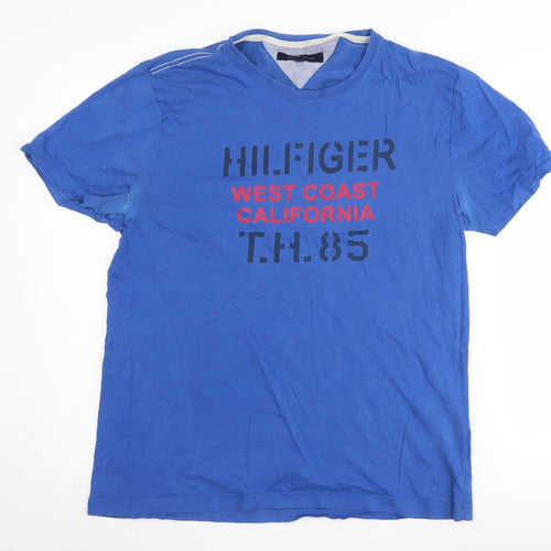 Tommy Hilfiger Men's Blue Graphic T-Shirt L