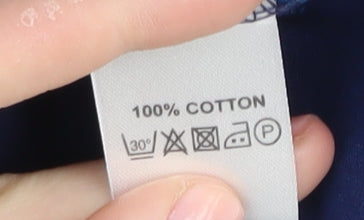 East Women's Blue Geometric Cotton Skirt Size 18