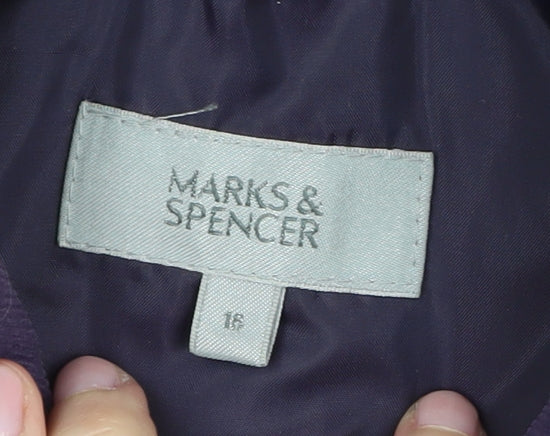 Marks and Spencer Purple Quilted Jacket, Size 18, Women's Casual