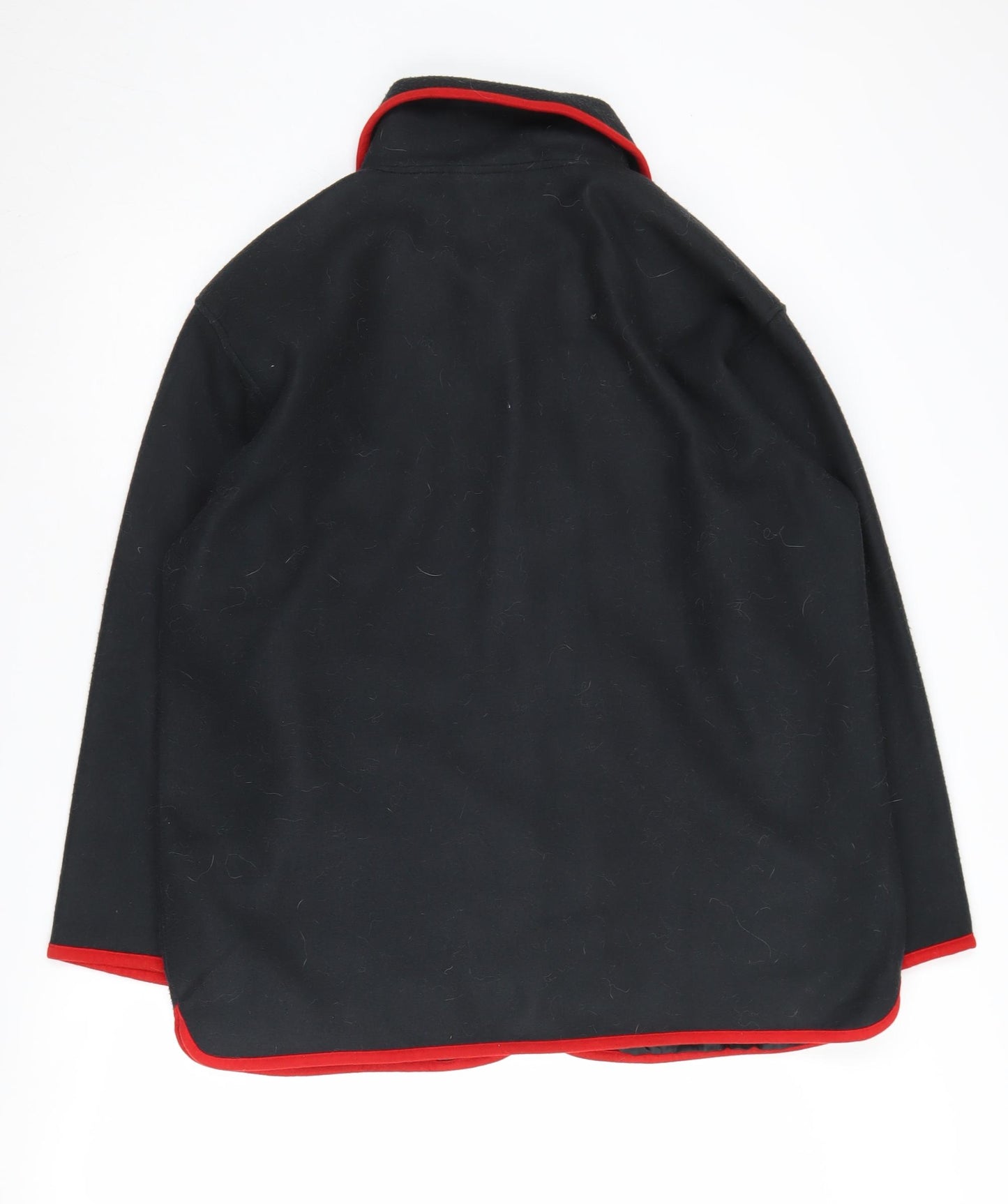 Damart Women's Black Fleece Jacket - M, Button Accents