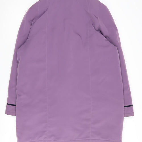 EWM Women's Purple Long Coat Size 16, Collared Style