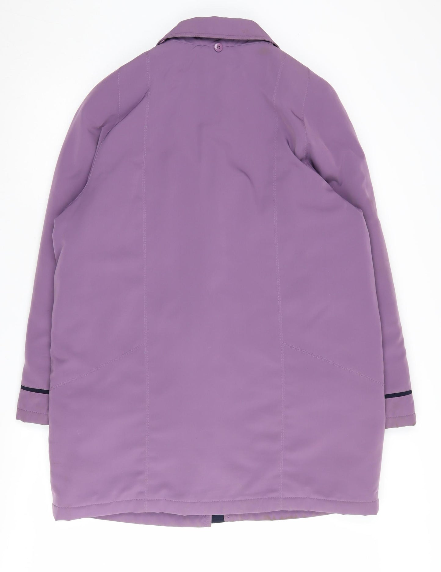 EWM Women's Purple Long Coat Size 16, Collared Style