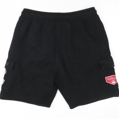 Closure London Men's Black Cargo Shorts M Drawstring