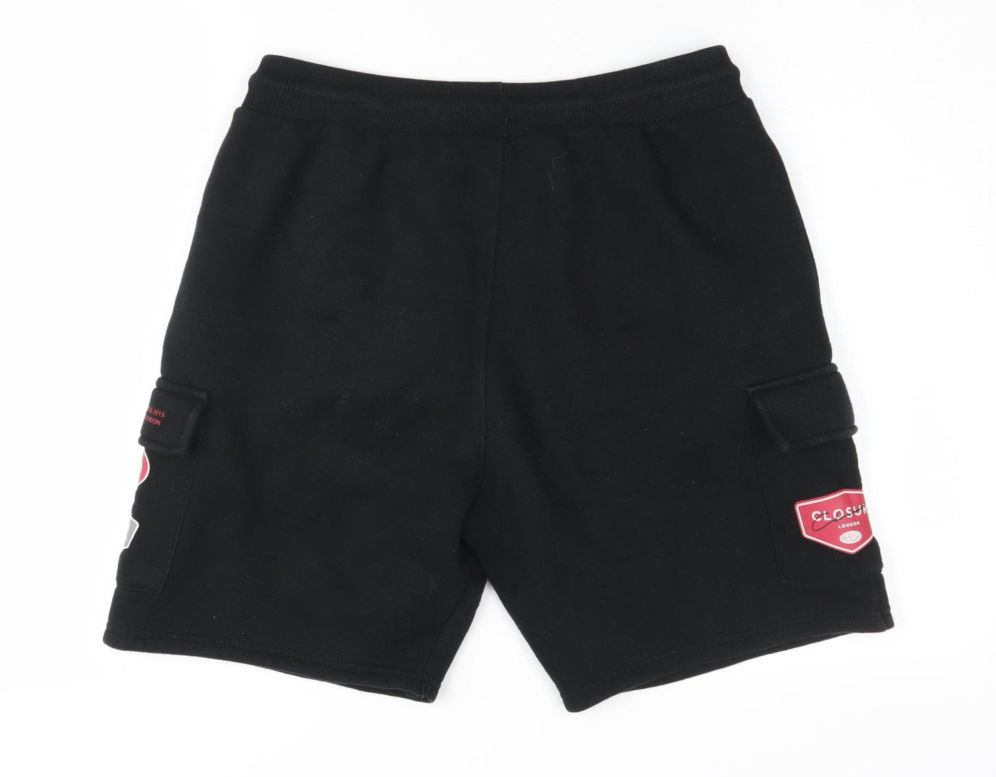 Closure London Men's Black Cargo Shorts M Drawstring