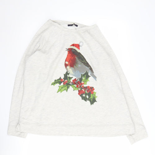 Marks & Spencer Women's Grey Christmas Pullover Sweatshirt Size 22