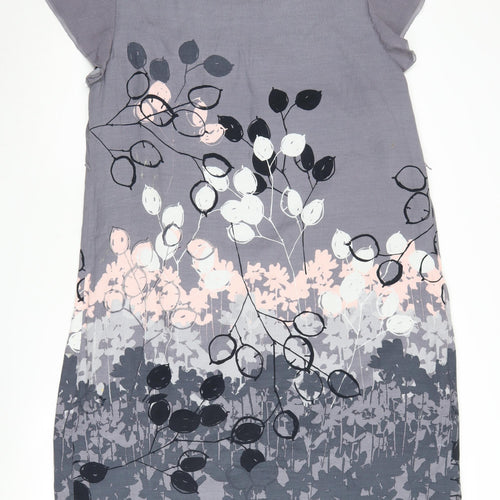 White Stuff Women's Grey Shift Dress, Size 18, Floral
