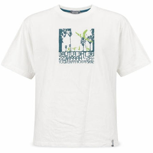 Decathlon Men's White Graphic Print Cotton T-Shirt