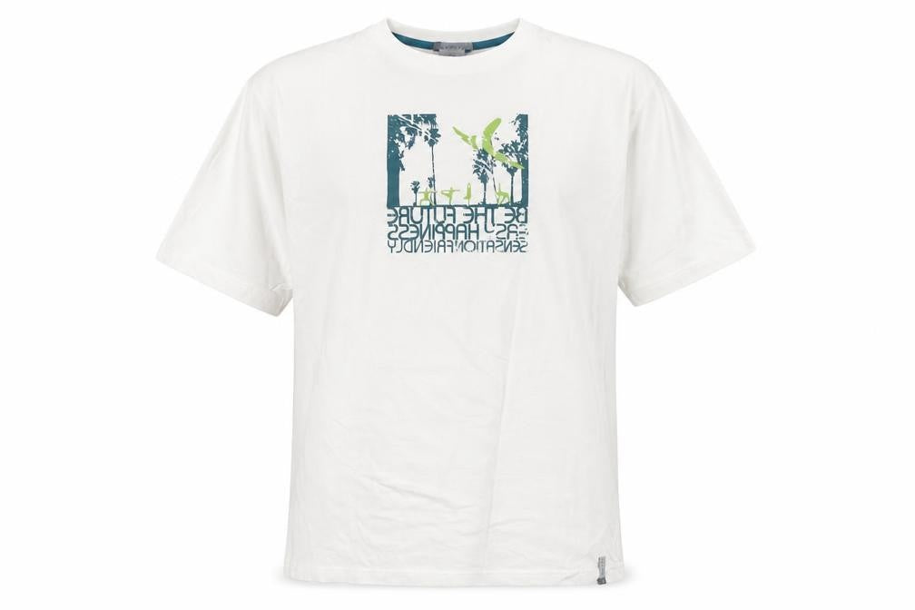 Decathlon Men's White Graphic Print Cotton T-Shirt