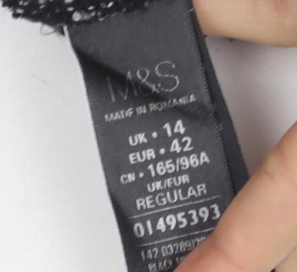 Marks and Spencer Women's Black Shift Dress Size 14