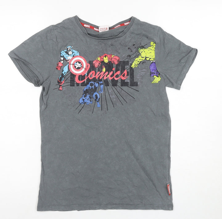 Marvel Boys Grey Superhero Graphic T-Shirt, Size 12 Years, Comics Theme