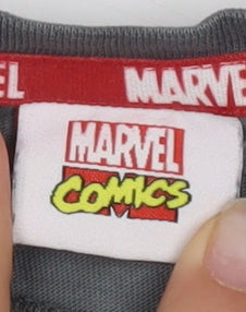 Marvel Boys Grey Superhero Graphic T-Shirt, Size 12 Years, Comics Theme