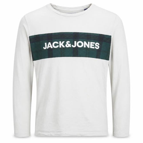 Jack & Jones Boys' White Long Sleeve Logo T-Shirt, Size 14+