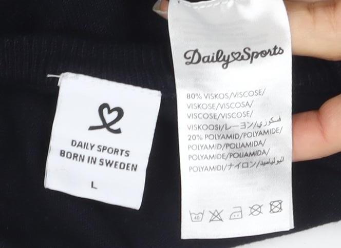 Daily Sports Women's Black V-Neck Pullover Jumper L