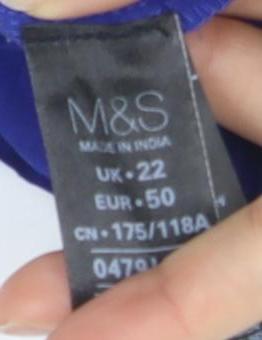 Marks and Spencer Women's Blue Shift Dress Size 22
