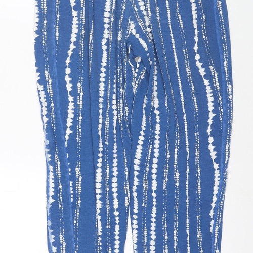 Marks and Spencer Women's Blue Striped Trousers Size 10