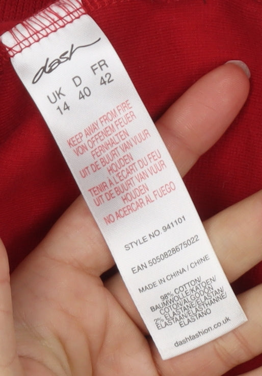 Dash Women's Red Full Zip Sweatshirt Size 14