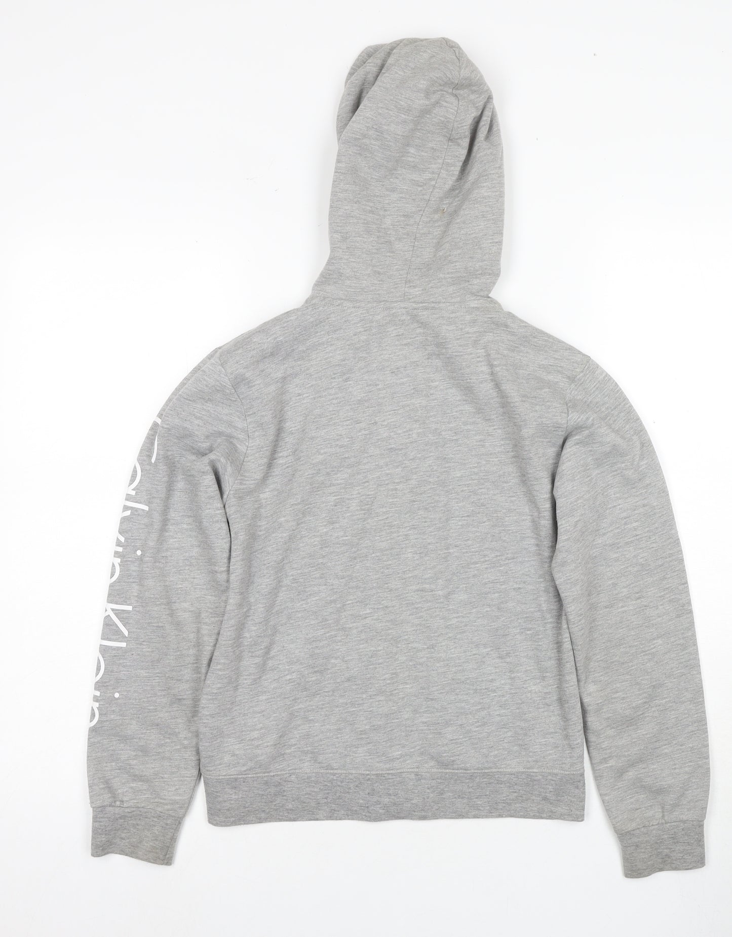 Calvin Klein Girls Grey Logo Hoodie 10-11 Years Full Zip