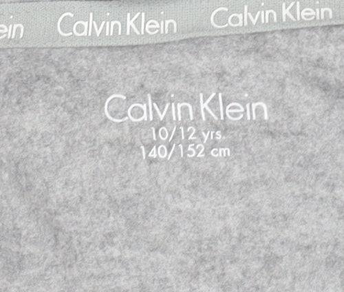 Calvin Klein Girls Grey Logo Hoodie 10-11 Years Full Zip