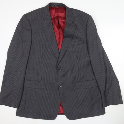 Magee Men's Grey Blazer, Size 42R, Wool, Two-Button