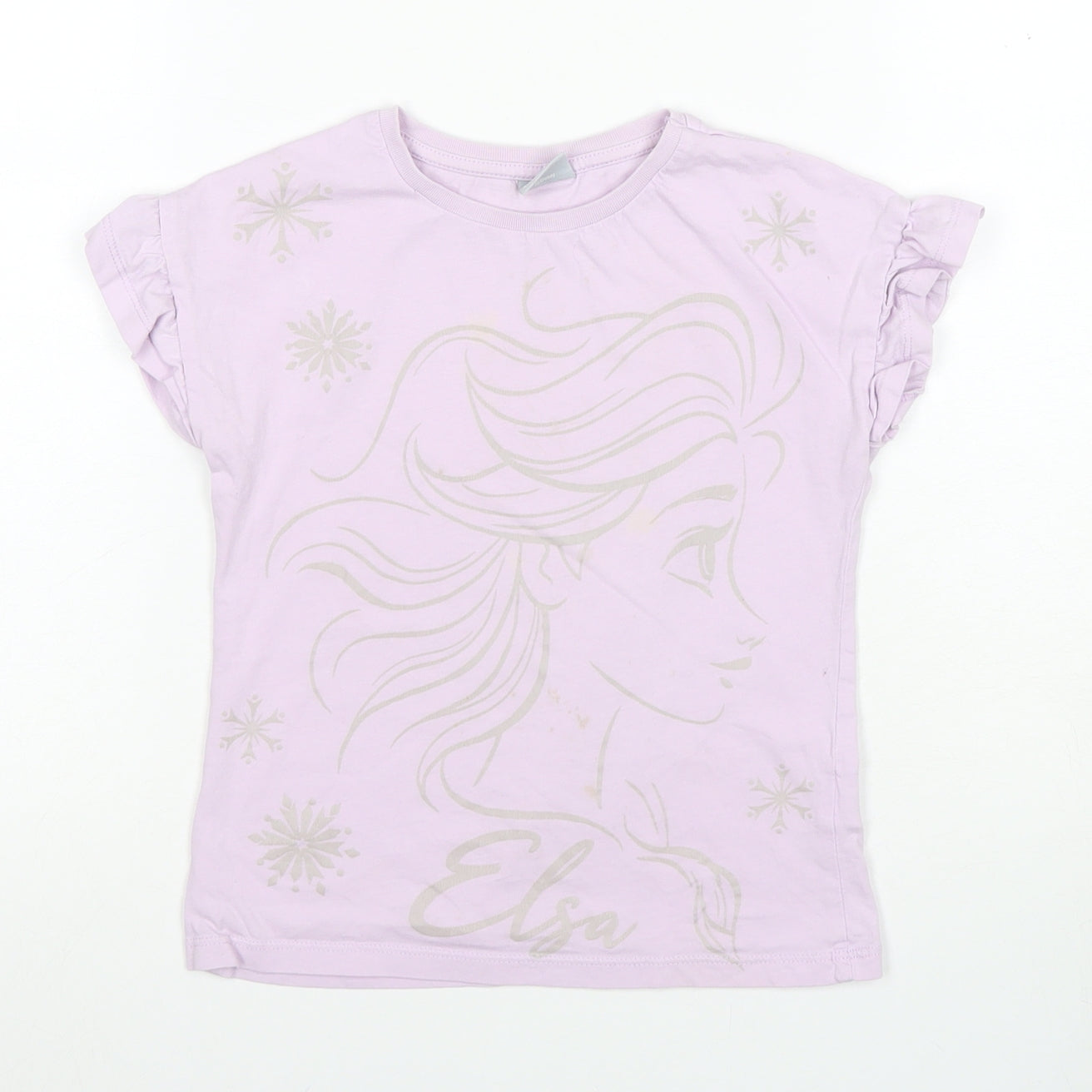 Disney Girls Purple Elsa Graphic T-Shirt, 5-6 Years