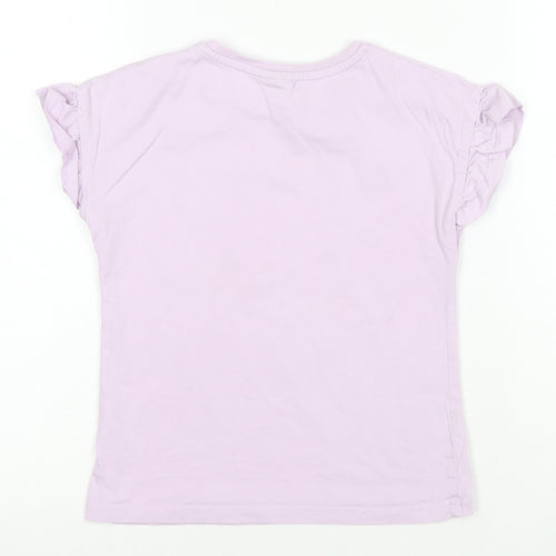 Disney Girls Purple Elsa Graphic T-Shirt, 5-6 Years