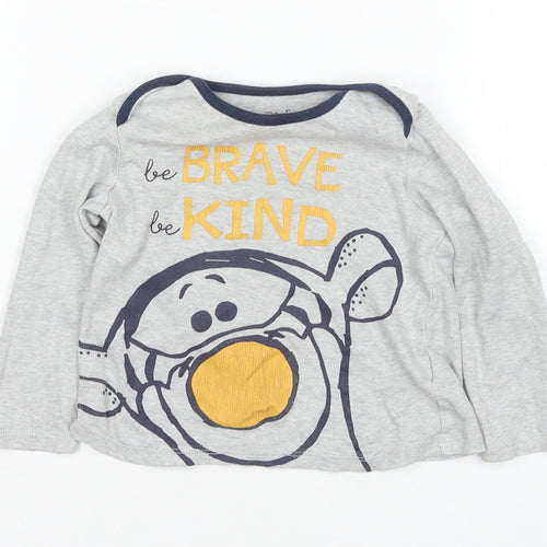 Disney Baby Grey T-Shirt 18-24 Months Winnie the Pooh