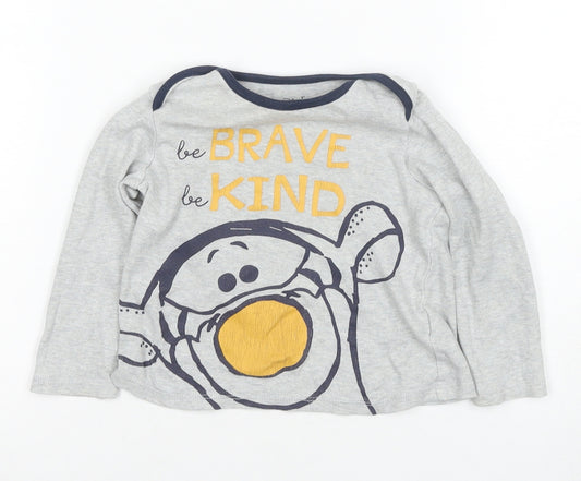 Front view of Disney Baby Grey T-Shirt 18-24 Months Winnie the Pooh