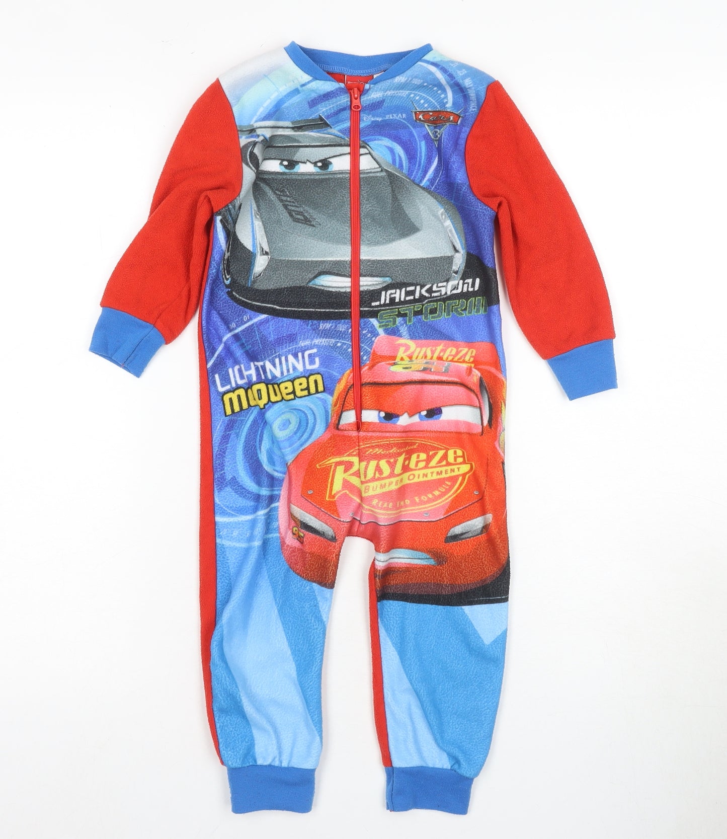 Disney Boys Cars One Piece Pyjamas Red Blue 2-3 Years