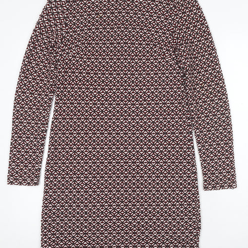 Topshop Women's Geometric Sheath Dress Size 14 Multicoloured