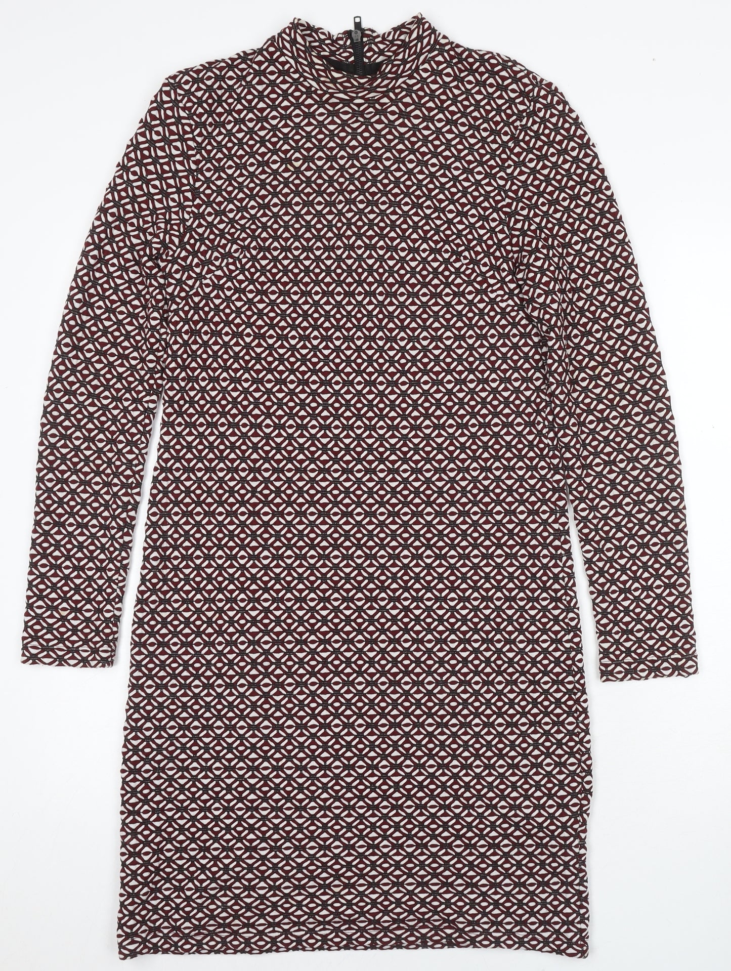Topshop Women's Geometric Sheath Dress Size 14 Multicoloured