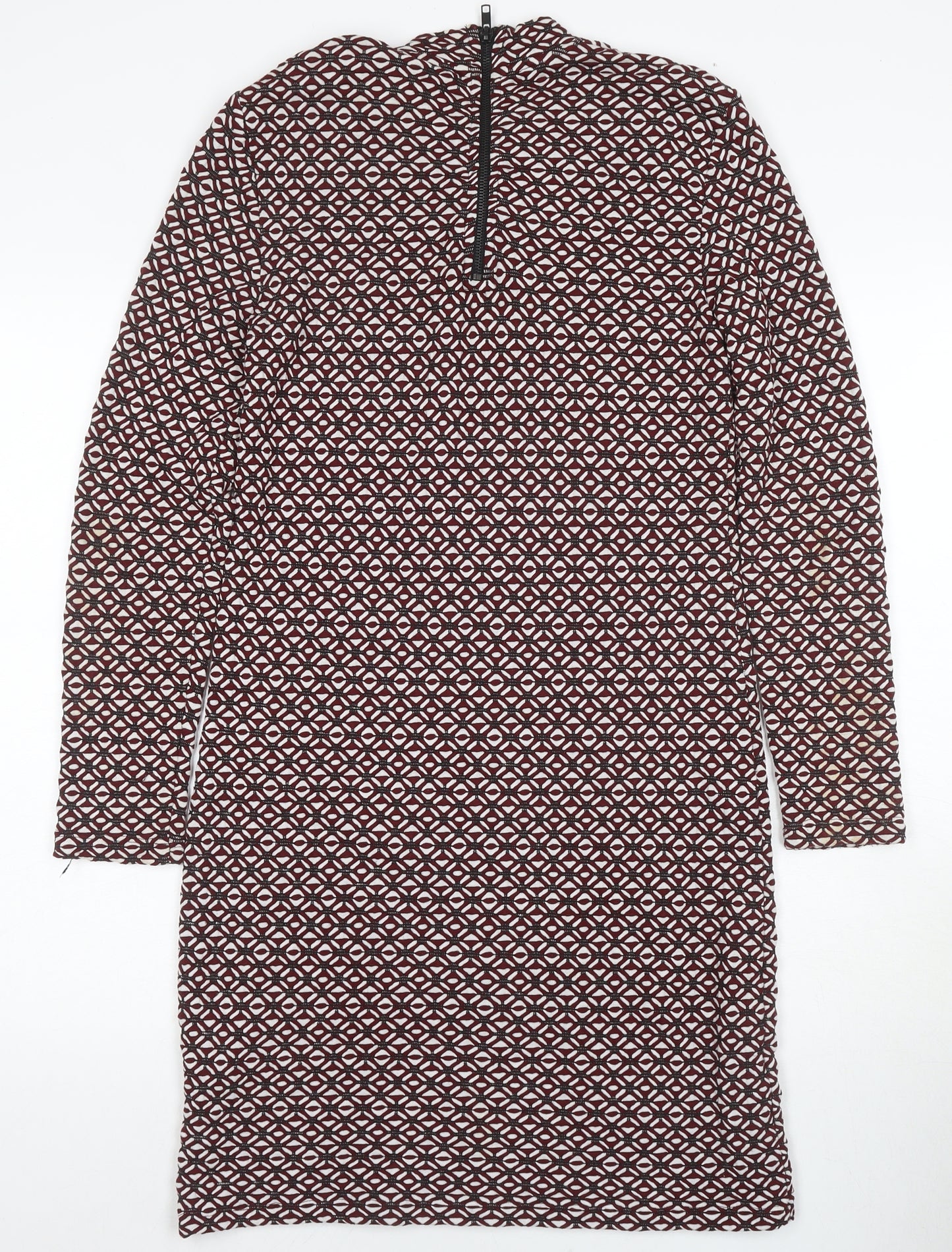 Topshop Women's Geometric Sheath Dress Size 14 Multicoloured
