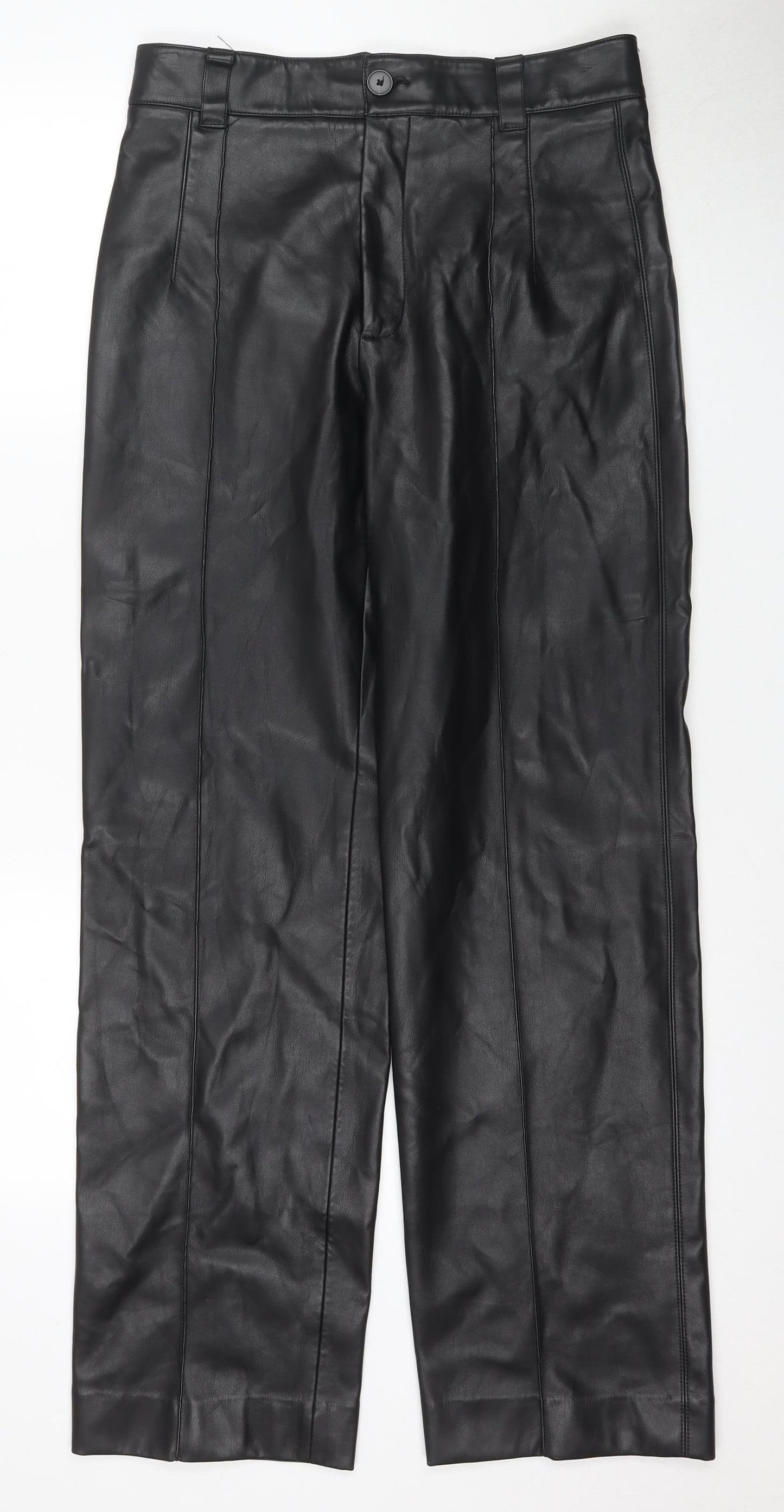 Zara Women’s Black Straight Trousers - M, Stylish Casual Wear