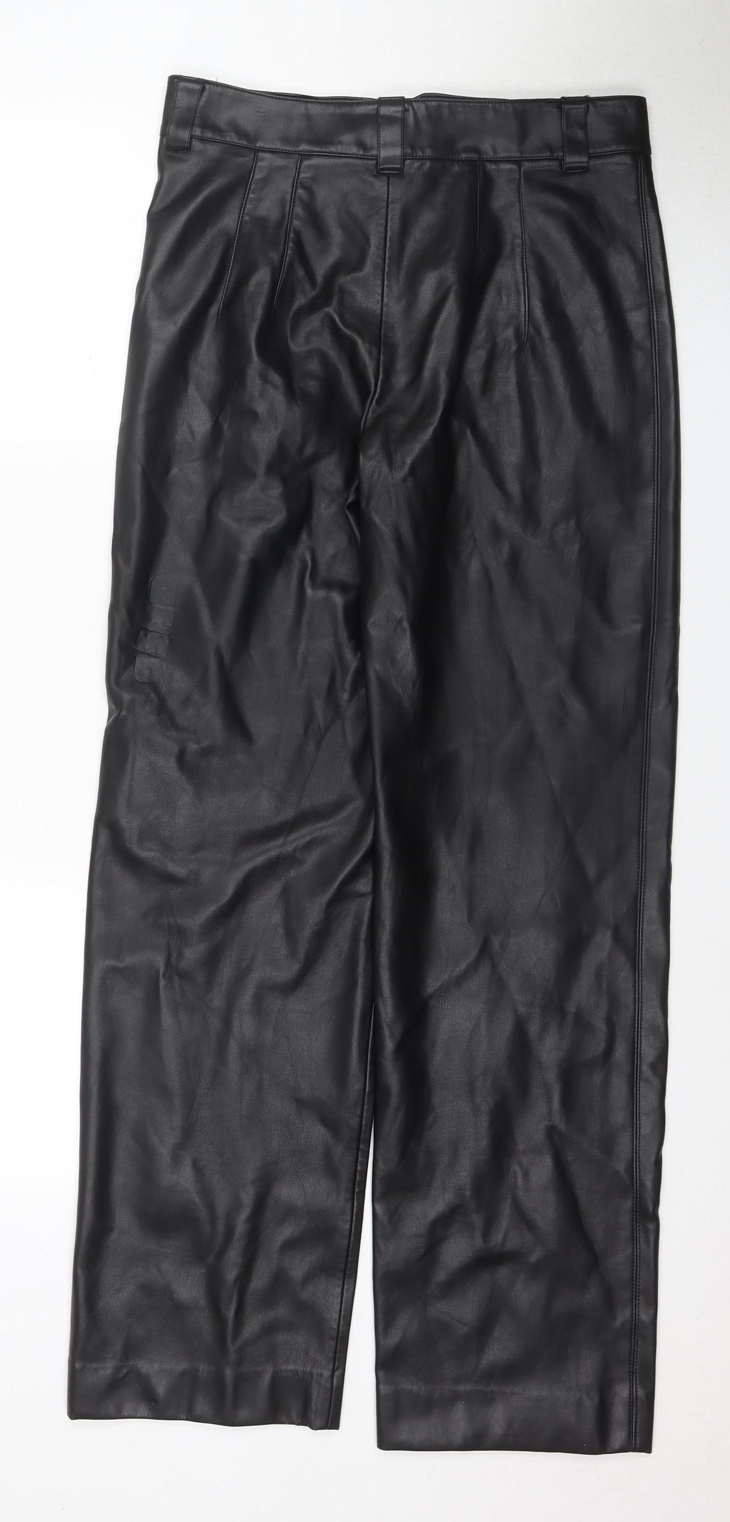 Zara Women’s Black Straight Trousers - M, Stylish Casual Wear