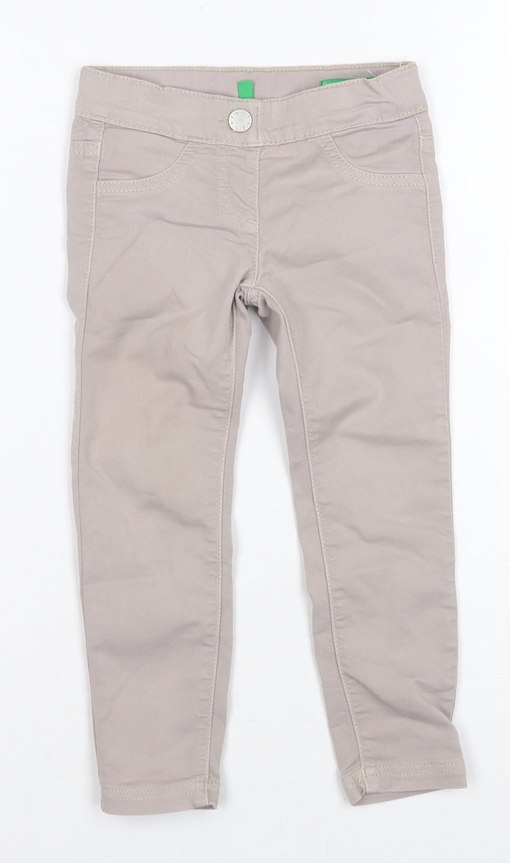 United Colors of Benetton Girls Beige Skinny Jeans, 2XS
